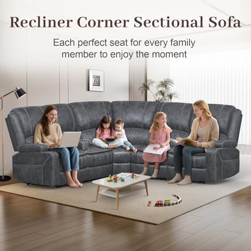 Upgraded 5 Seater Reclining Sofa Set, Living Room Couch - Image 3