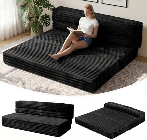 Erament Tri-Fold Futon Sofa Bed, 6 Inch Foldable Floor Couch, High-Density Foam by Unknown
