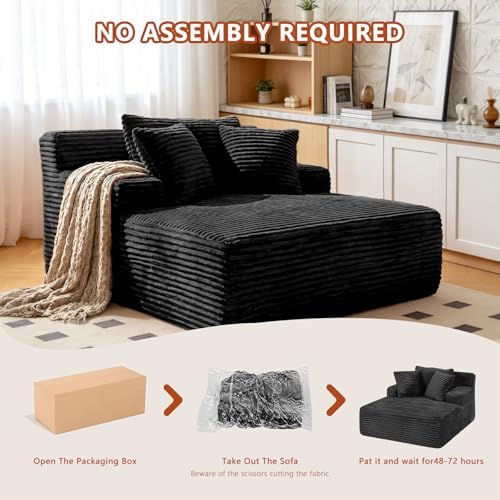 66.5" Oversized Chaise Lounge Chair, Boneless Sleeper Sofa Bed - Image 6