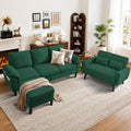 3 Pieces Sofa Set, L Shaped Sectional Couch and Loveseat Set by Portaforta