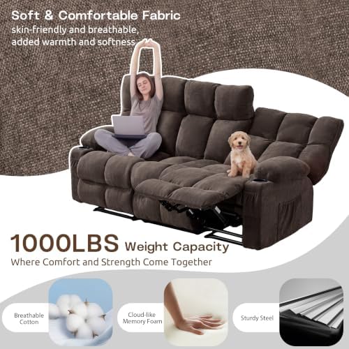 Oversized 3-Seater Recliner Sofa, Big Large Reclining Sofa - Image 4