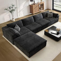 157.5" Cloud Couch Modular Sectional Sofa, Boneless L-Shaped 5 Seater Deep Seat by MAKIAAP