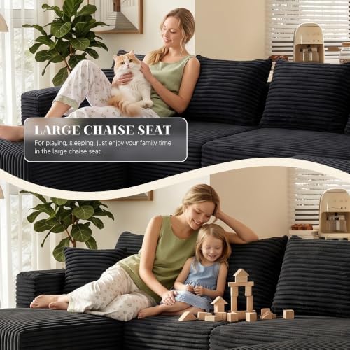 118" Boneless Couch, Modular Sectional Sofa - Image 5