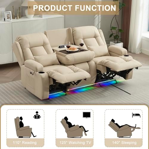URRED Power Loveseat Recliner Sofa - Image 4