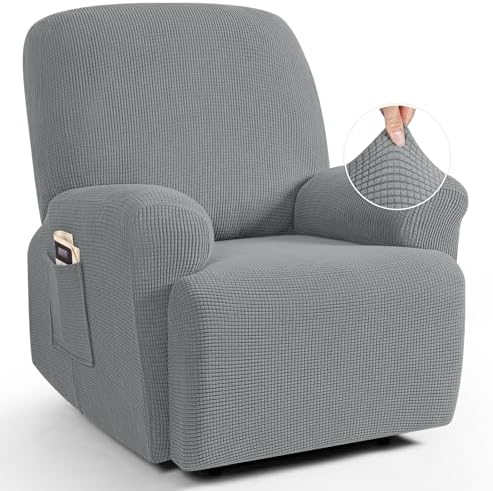 TAOCOCO Stretch Recliner Chair Covers 4 Piece, Dusty Grey by TAOCOCO