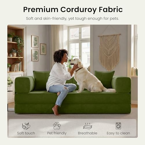 78.8" Convertible Futon Sofa Bed, Boneless Couch - Image 6