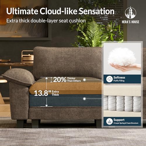 HERA'S HOUSE 2 Pieces Modular Loveseat Couch and Chair Set Setional Sofa - Image 6