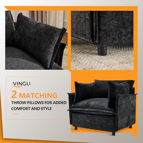 VINGLI 34" Oversized Accent Chair and A Half, Upholstered Living Room Sofa - Image 6
