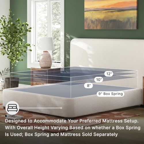 Signature Design by Ashley Upholstered Queen Bed Frame, Tall Headboard - Image 6