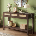 SUPERJARE Rattan Console Sofa Table by SUPERJARE