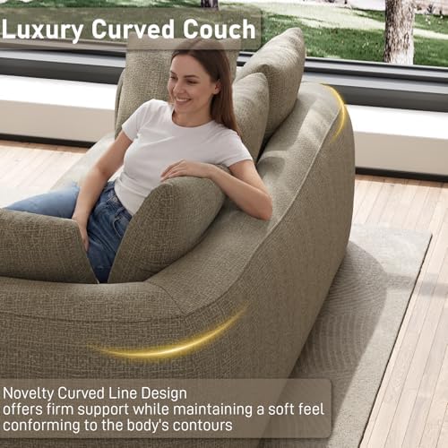 Curved Modern Couch Sofa, Boneless Couch, Modern 3 Seater Cloud Couch, Deep Seat - Image 6