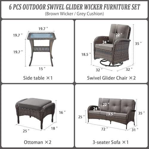 Belord 6 Piece Patio Conversation Sets - Image 3