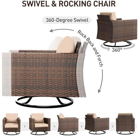 UDPATIO Patio Furniture Set, 6 Pieces Outdoor Furniture Sets - Image 4