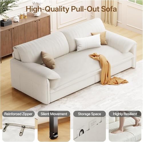 66" Futon Sofa Bed Queen Size, 3-in-1 Convertible Sleeper Sofa - Image 4