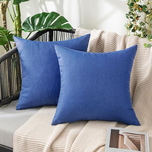 MIULEE Decorative Outdoor Pillow Covers Waterproof 18x18 Royal Blue by MIULEE