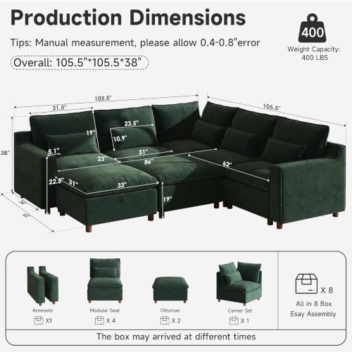 Ihanherry 134" Oversized Modular Sectional Sofa - Image 2