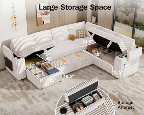 WEUP 111" Modular Sectional Sleeper Sofa - Image 6