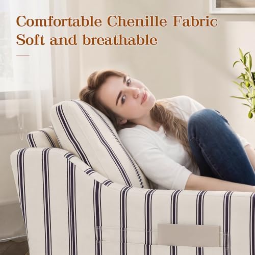 360° Swivel Accent Chair with High Back & Lumbar Support, Deep Seat - Image 6