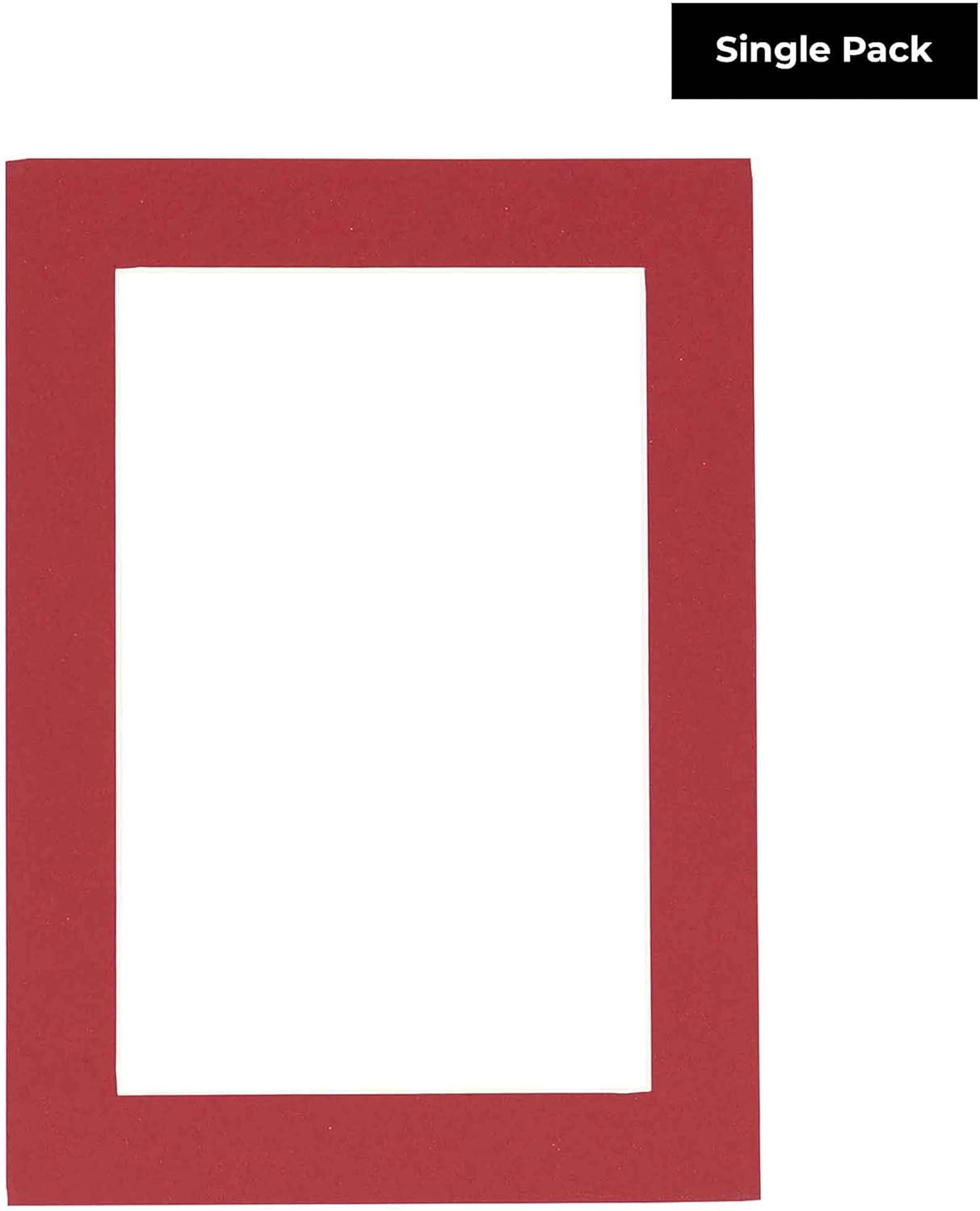 8x10 Mat for 6x8 Photo - Precut Deep Red Picture Matboard for Frames Measuring 8 x 10 Inches - Bevel Cut Matte to Display Art Measuring 6 x 8 Inches - Acid Free ONE MAT with Backing Board & Clear Bag