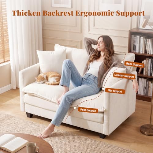 50'' Loveseat Sofa Set, Small Couch Set 2 Piece Cloud Love Seat - Image 5