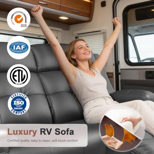Reclining Loveseat Sofa, RV Loveseats Recliner Sofas Wall Hugger, Double - Image 3