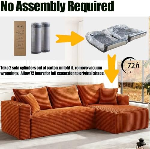 93" Boneless Couch, Modular Sectional Sofa - Image 5