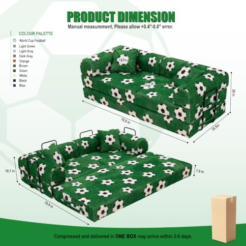 79" Convertible Sofa Bed, 6-in-1 Futon Sofa Boneless Couch in a Box - Image 2