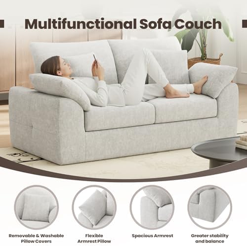 75.6" Cloud Boneless Sofa, Loveseat Couches - Image 3