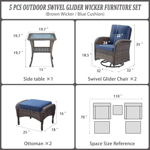 Belord Small Conversation Sets Patio Funiture - Image 2