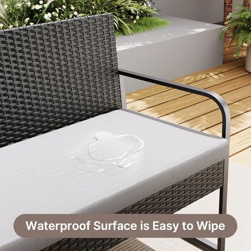 Gizoon 4 Piece Patio Furniture Set, Cushion-Grey - Image 7