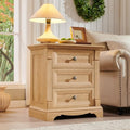 26" Tall Nightstand with Charging Station, 23.6"W Side Table w/Roman Column by T4TREAMFurniture
