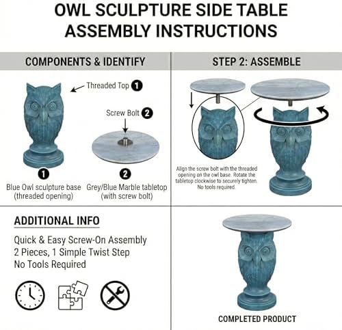 OWL Statue End Table - Image 3