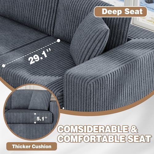 JAMFLY 105" Boneless Couches for Living Room Modular Sectional Sofa L-Shape - Image 4