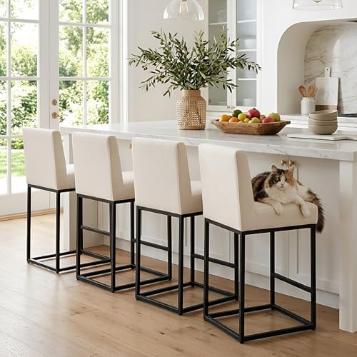 VESCASA Linen 27 inches Counter Height Bar Stools - Image 7
