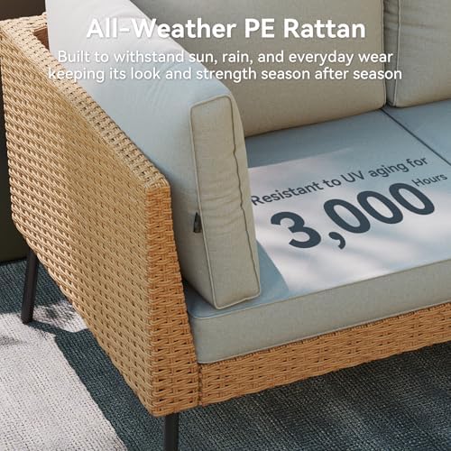 Aoxun Patio Furniture Set, 7 Piece Outdoor Sectional Sofas - Image 4