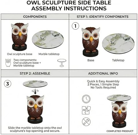 OWL Statue End Table - Image 3