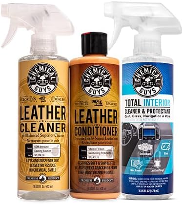 Chemical Guys, Leather Cleaner, Conditioner & Total Interior Bundle, 16 oz by ChemicalGuys