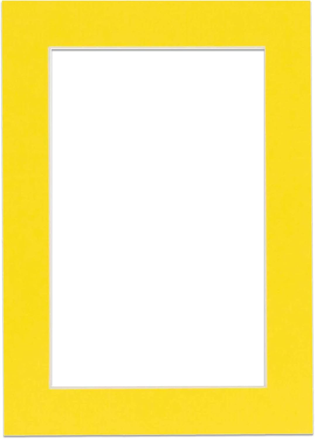 8x10 Mat Bevel Cut for 5.5x8.5 Photos - Acid Free Yellow Precut Matboard - for Pictures, Photos, Framing - 4-ply Thickness
