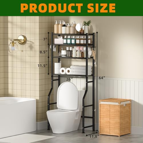 GloTika 4-Tier Over Toilet Storage - Image 2