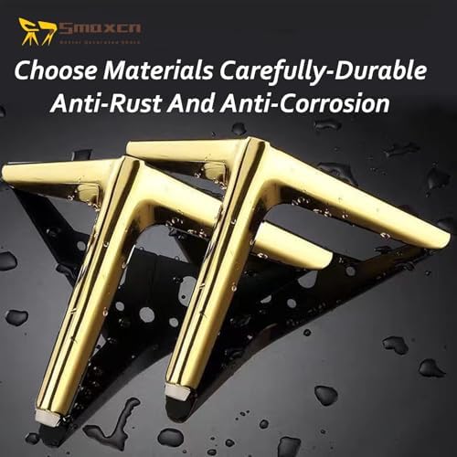 6 inch/15cm Shiny Gold Metal Furniture Legs Set of 8 - Image 6