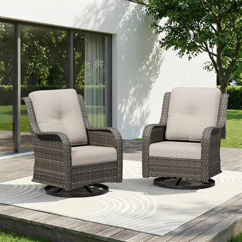 Swivel Rocker Patio Chairs Set of 2 by Gardenbee
