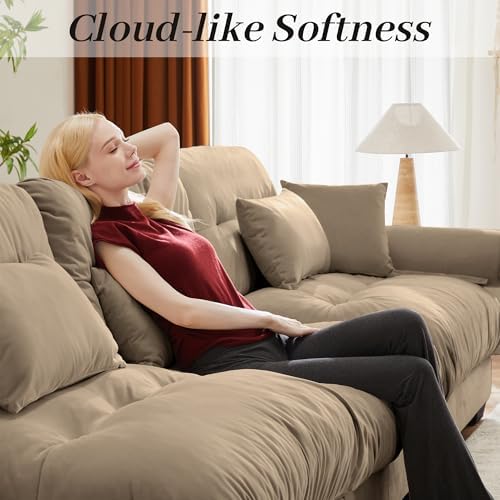 94" Modular Sectional Sofa, Velvet Upholstered Couches - Image 5