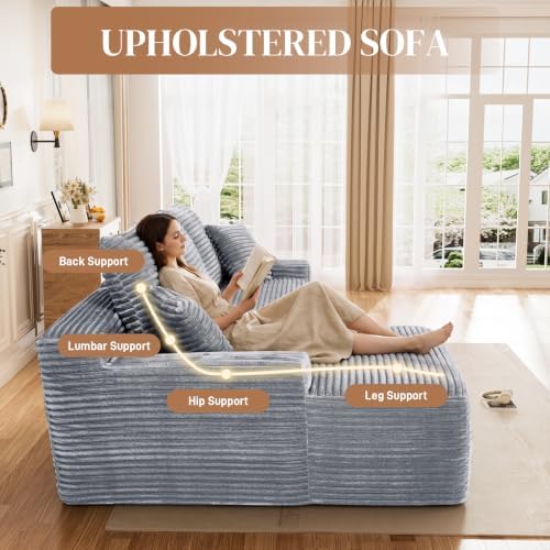 85" L Shaped Cloud Boneless Sectional Couches - Image 6