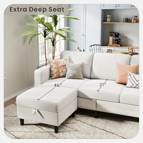 78" Brown L Shaped Sectional Sofa Couch - Image 5