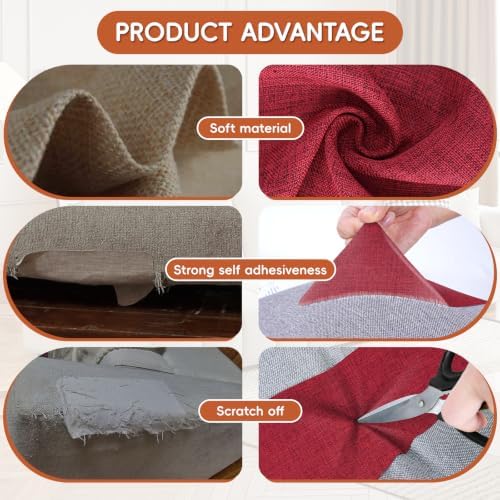 Linen Fabric Repair Tape 4x79 Inch, Self Adhesive Couch Patch Repair Fabric Tape - Image 3