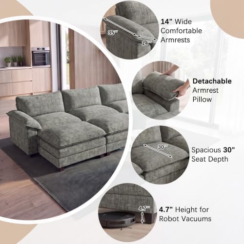 Homall 118.9" Cloud Couch, Modular Sectional Sofa - Image 4