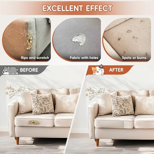 Linen Fabric Repair Tape 4x79 Inch, Self Adhesive Couch Patch Repair Fabric Tape - Image 6