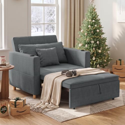 YODOLLA 38" Wide Sleeper Chair Pull Out Bed, Chair Bed Sleeper by YODOLLA