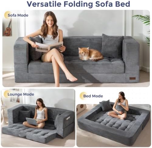 MAXYOYO Folding Sofa Bed, Convertible Boneless Loveseat Couch - Image 4