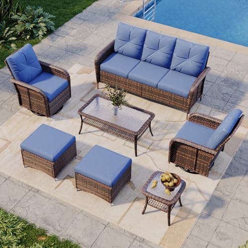 Aoxun 7-Piece Wicker Rattan Patio Furniture Set by Aoxun